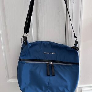 Adrienne Vittadini Blue Nylon Crossbody Travel Handbag